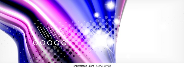 Fluid liquid colors abstract background, colorful geometric background - fluid shapes composition vector