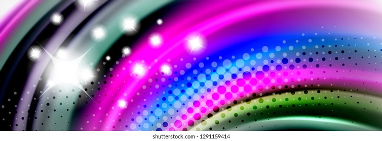 Fluid liquid colors abstract background, colorful geometric background - fluid shapes composition vector