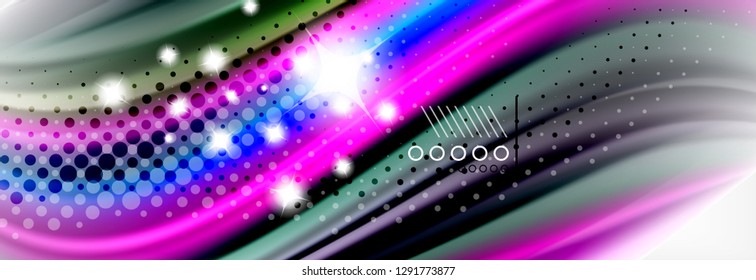 Abstrakter Hintergrund flüssiger Flüssigkeiten, bunter geometrischer Hintergrund - Zusammensetzung der flüssigen Formen, Vektorgrafik