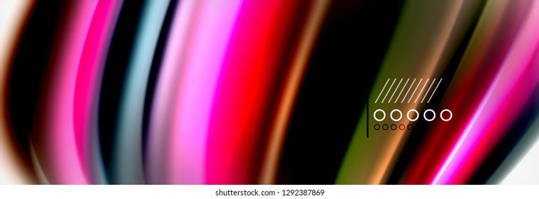 Fluid liquid colors abstract background, colorful geometric background - fluid shapes composition vector