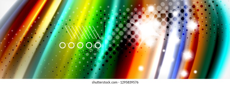 Colores líquidos fluidos fondo abstracto, fondo geométrico colorido - composición de fluidos vectores