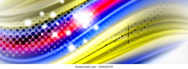 Abstrakter Hintergrund flüssiger Flüssigkeiten, bunter geometrischer Hintergrund - Zusammensetzung der flüssigen Formen, Vektorgrafik