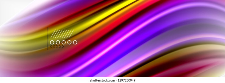 Abstrakter Hintergrund flüssiger Flüssigkeiten, bunter geometrischer Hintergrund - Zusammensetzung der flüssigen Formen, Vektorgrafik