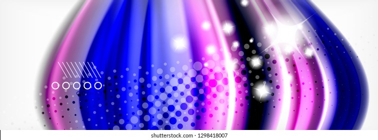 Fluid liquid colors abstract background, colorful geometric background - fluid shapes composition vector