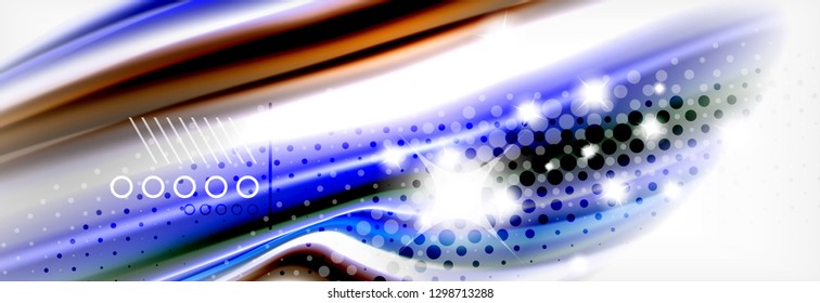 Colores líquidos fluidos fondo abstracto, fondo geométrico colorido - composición de fluidos vectores