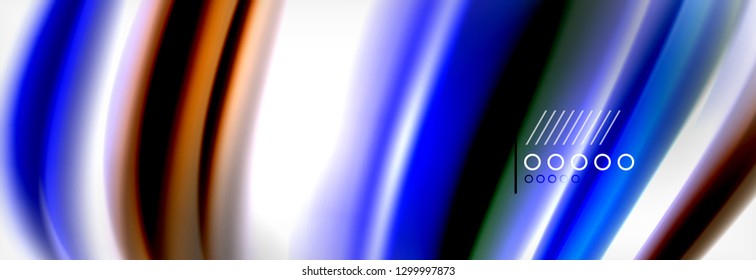 Colores líquidos fluidos fondo abstracto, fondo geométrico colorido - composición de fluidos vectores