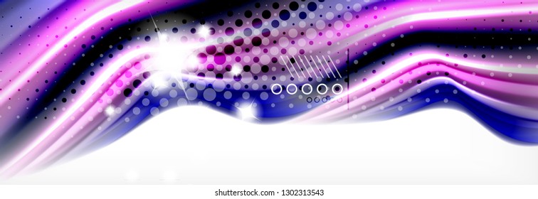 Fluid liquid colors abstract background, colorful geometric background - fluid shapes composition vector