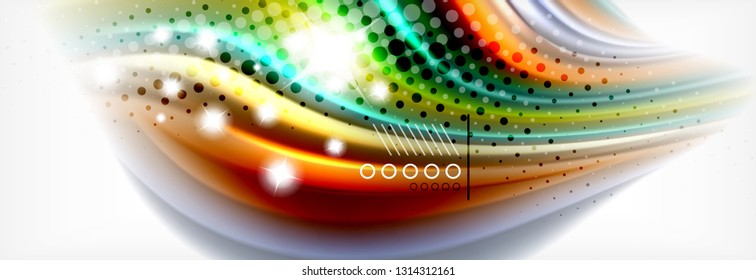 Colores líquidos fluidos fondo abstracto, fondo geométrico colorido - composición de fluidos vectores