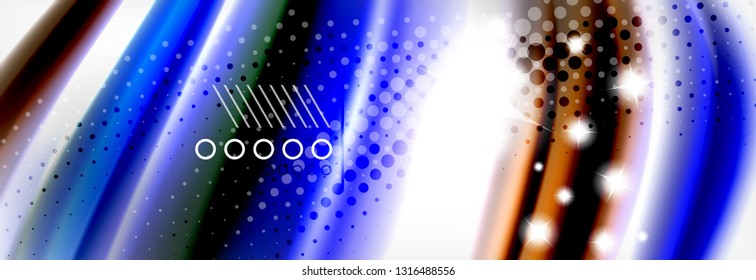 Fluid liquid colors abstract background, colorful geometric background - fluid shapes composition vector