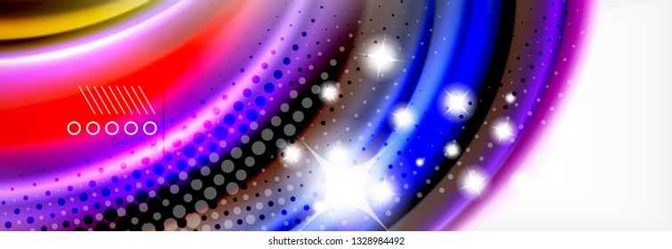 Fluid liquid colors abstract background, colorful geometric background - fluid shapes composition vector
