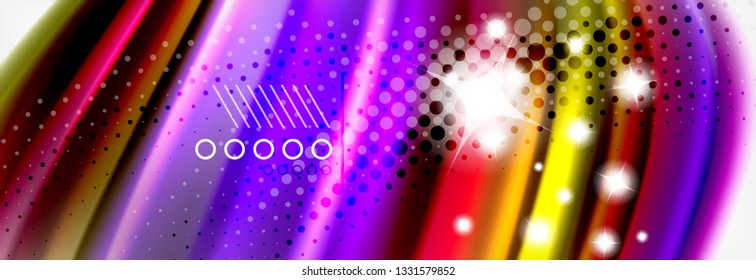 Colores líquidos fluidos fondo abstracto, fondo geométrico colorido - composición de fluidos vectores