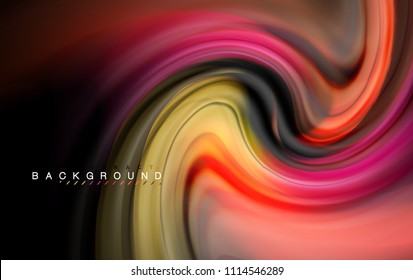 Fluid liquid colors design, colorful marble or plastic wavy texture background, glowing multicolored elements on black, for business or technology presentation or web brochure cover design, wallpaper