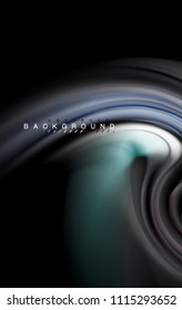Fluid liquid colors design, colorful marble or plastic wavy texture background, glowing multicolored elements on black, for business or technology presentation or web brochure cover design, wallpaper