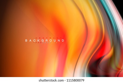 Fluid liquid colors design, colorful marble or plastic wavy texture background, glowing multicolored elements on black, for business or technology presentation or web brochure cover design, wallpaper