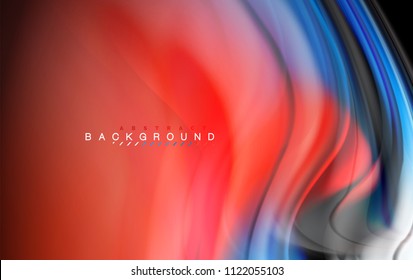 Fluid liquid colors design, colorful marble or plastic wavy texture background, glowing multicolored elements on black, for business or technology presentation or web brochure cover design, wallpaper