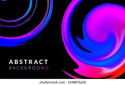 Fluid or liquid dynamic color abstract vector background. Trendy colourful flow design. Spiral shape. Motion graphic and gradient. Psychedelic pattern. Vector illustration.
