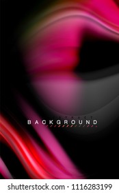 Diseño de colores brillantes líquido fluido, fondo de textura ondulada de mármol colorido o plástico, elementos multicolores brillantes sobre negro, para presentación de negocios o tecnología o diseño de portada web