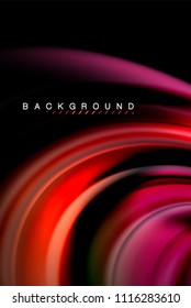 Diseño de colores brillantes líquido fluido, fondo de textura ondulada de mármol colorido o plástico, elementos multicolores brillantes sobre negro, para presentación de negocios o tecnología o diseño de portada web