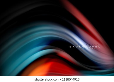 Diseño de colores brillantes líquido fluido, fondo de textura ondulada de mármol colorido o plástico, elementos multicolores brillantes sobre negro, para presentación de negocios o tecnología o diseño de portada web