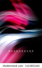 Diseño de colores brillantes líquidos, fondo de textura ondulada de mármol o plástico, elementos multicolores brillantes sobre negro, para presentación empresarial o tecnológica o diseño de portada web