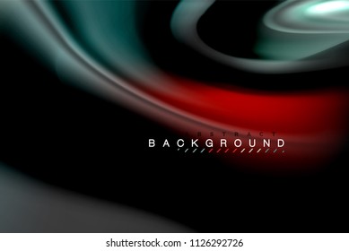 Diseño de colores brillantes líquido fluido, fondo de textura ondulada de mármol colorido o plástico, elementos multicolores brillantes sobre negro, para presentación de negocios o tecnología o diseño de portada web