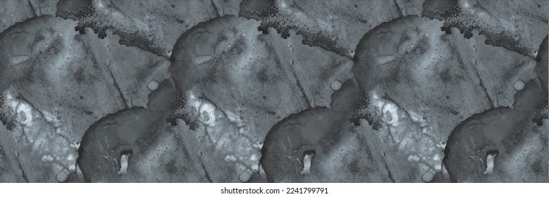 Flüssiger Flüssig-Grunge. Schwarzer Fliesenboden. Luxus Alkohol Tinte Wasser Farbe. Schmutzige Marmorwand aus Wasser. Gray Light Texture. Schwarze Farbfarbe des Wassers. grauer Marmor-Hintergrund. Flüssige Nahtlose Malerei.