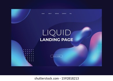 Fluid liquid landing page template