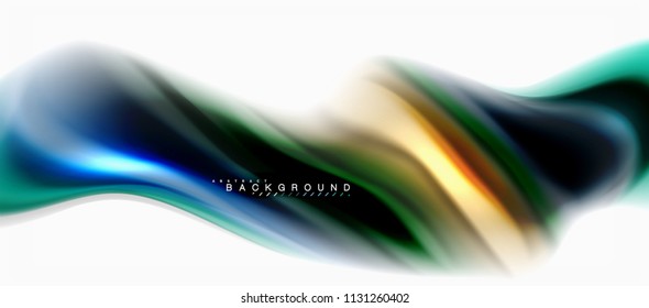 Fluid liquid mixing colors concept on light grey background, curve flow, trendy abstract layout template for business or technology presentation or web brochure cover, wallpaper. Vector illustration