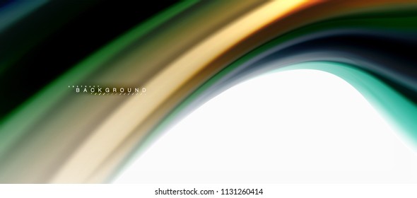 Fluid liquid mixing colors concept on light grey background, curve flow, trendy abstract layout template for business or technology presentation or web brochure cover, wallpaper. Vector illustration