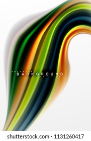 Fluid liquid mixing colors concept on light grey background, curve flow, trendy abstract layout template for business or technology presentation or web brochure cover, wallpaper. Vector illustration