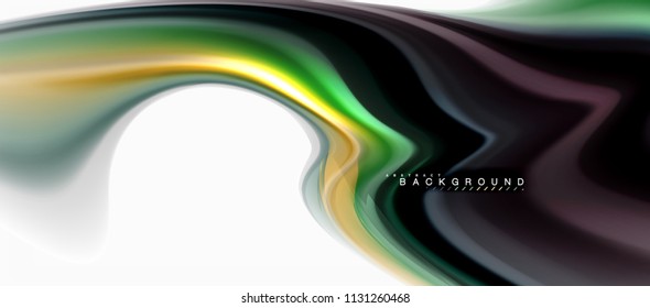 Concepto de mezcla fluida de colores en fondo gris claro, flujo de curvas, plantilla de diseño abstracto de moda para presentación de negocios o tecnología o portada de folletos web, fondo de pantalla. Ilustración del vector