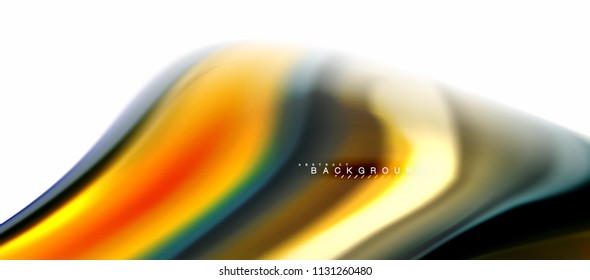Fluid liquid mixing colors concept on light grey background, curve flow, trendy abstract layout template for business or technology presentation or web brochure cover, wallpaper. Vector illustration