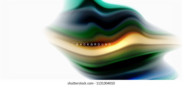 Fluid liquid mixing colors concept on light grey background, curve flow, trendy abstract layout template for business or technology presentation or web brochure cover, wallpaper. Vector illustration
