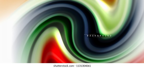 Fluid liquid mixing colors concept on light grey background, curve flow, trendy abstract layout template for business or technology presentation or web brochure cover, wallpaper. Vector illustration