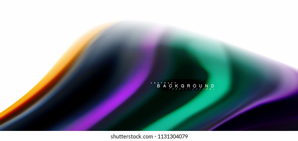 Concepto de mezcla fluida de colores en fondo gris claro, flujo de curvas, plantilla de diseño abstracto de moda para presentación de negocios o tecnología o portada de folletos web, fondo de pantalla. Ilustración del vector