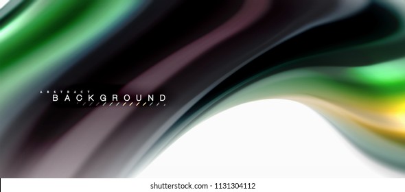 Concepto de mezcla fluida de colores en fondo gris claro, flujo de curvas, plantilla de diseño abstracto de moda para presentación de negocios o tecnología o portada de folletos web, fondo de pantalla. Ilustración del vector