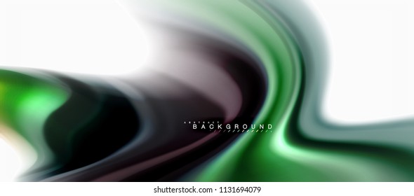 Fluid liquid mixing colors concept on light grey background, curve flow, trendy abstract layout template for business or technology presentation or web brochure cover, wallpaper. Vector illustration