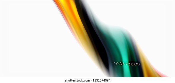 Fluid liquid mixing colors concept on light grey background, curve flow, trendy abstract layout template for business or technology presentation or web brochure cover, wallpaper. Vector illustration
