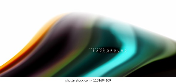 Fluid liquid mixing colors concept on light grey background, curve flow, trendy abstract layout template for business or technology presentation or web brochure cover, wallpaper. Vector illustration
