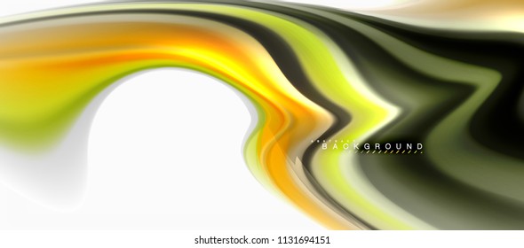 Fluid liquid mixing colors concept on light grey background, curve flow, trendy abstract layout template for business or technology presentation or web brochure cover, wallpaper. Vector illustration
