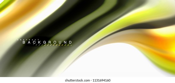 Fluid liquid mixing colors concept on light grey background, curve flow, trendy abstract layout template for business or technology presentation or web brochure cover, wallpaper. Vector illustration