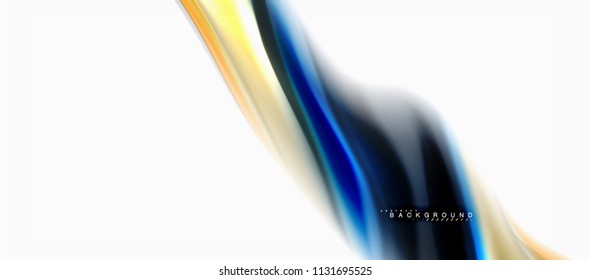 Concepto de mezcla fluida de colores en fondo gris claro, flujo de curvas, plantilla de diseño abstracto de moda para presentación de negocios o tecnología o portada de folletos web, fondo de pantalla. Ilustración del vector