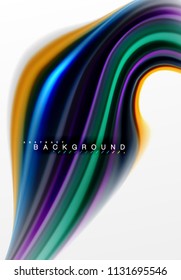 Concepto de mezcla fluida de colores en fondo gris claro, flujo de curvas, plantilla de diseño abstracto de moda para presentación de negocios o tecnología o portada de folletos web, fondo de pantalla. Ilustración del vector