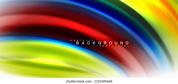 Concepto de mezcla fluida de colores en fondo gris claro, flujo de curvas, plantilla de diseño abstracto de moda para presentación de negocios o tecnología o portada de folletos web, fondo de pantalla. Ilustración del vector