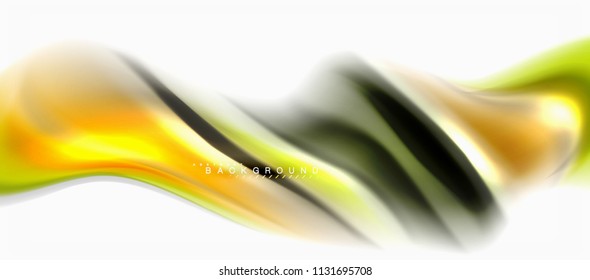 Fluid liquid mixing colors concept on light grey background, curve flow, trendy abstract layout template for business or technology presentation or web brochure cover, wallpaper. Vector illustration