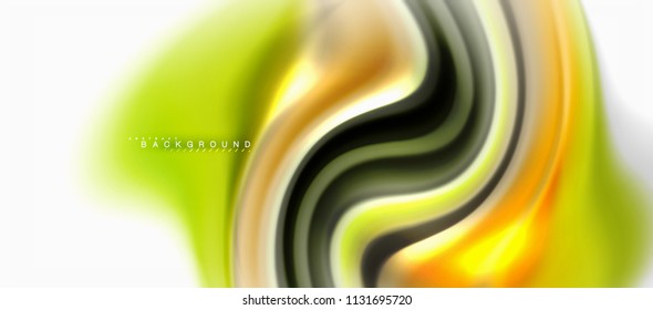 Fluid liquid mixing colors concept on light grey background, curve flow, trendy abstract layout template for business or technology presentation or web brochure cover, wallpaper. Vector illustration