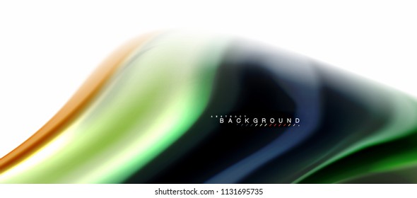 Fluid liquid mixing colors concept on light grey background, curve flow, trendy abstract layout template for business or technology presentation or web brochure cover, wallpaper. Vector illustration