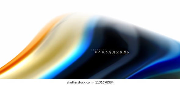 Concepto de mezcla fluida de colores en fondo gris claro, flujo de curvas, plantilla de diseño abstracto de moda para presentación de negocios o tecnología o portada de folletos web, fondo de pantalla. Ilustración del vector