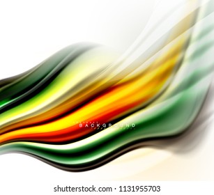 Fluid liquid mixing colors concept on light grey background, wave and swirl curve flow line, trendy abstract layout template for business presentation, app wallpaper banner, poster or wallpaper