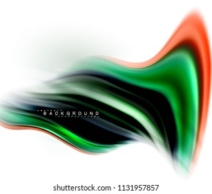 Fluid liquid mixing colors concept on light grey background, wave and swirl curve flow line, trendy abstract layout template for business presentation, app wallpaper banner, poster or wallpaper